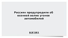 Россиян предупредили об осенней волне угонов автомобилей