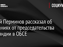 Сергей Перминов рассказал об ожиданиях от председательства Финляндии в ОБСЕ