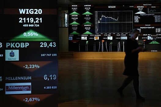 Рынок акций Польши закрылся падением, WIG30 снизился на 0,45%
