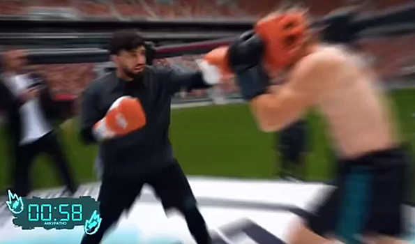 Литвин организовал спарринг бойца UFC Царукяна и футболиста Талабко на поле «Лужников». Игрок LE должен был продержаться минуту