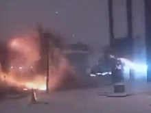 Камера сняла мощный взрыв дрона возле памятника Бандере во Львове