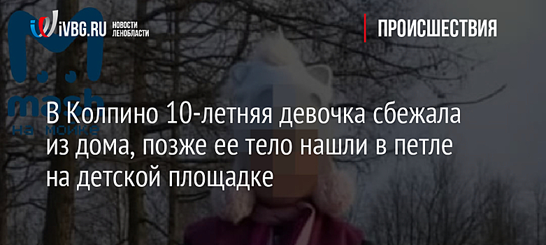 В Колпино 10-летняя девочка сбежала из дома, позже ее тело нашли в петле на детской площадке