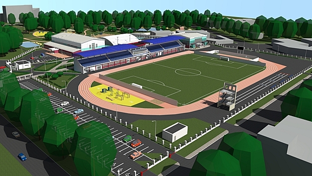 Около 40 человек трудятся на стройке на стадионе «Витязь» в Вологде