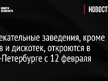 Развлекательные заведения, кроме клубов и дискотек, откроются в Санкт-Петербурге с 12 февраля