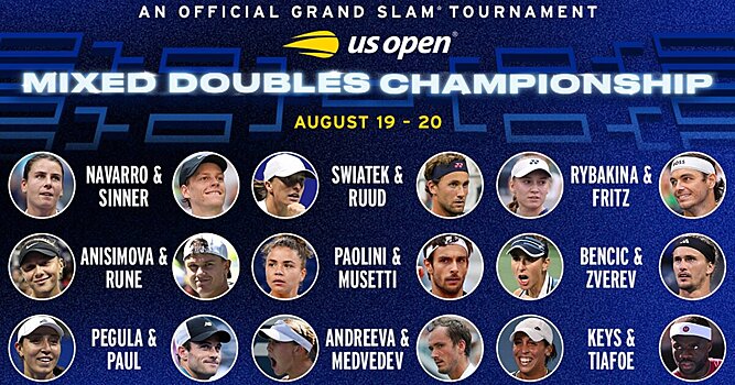Циципас и Бадоса снялись US Open в миксте, в заявку вошли Рублев и Мухова, Опелка и Винус, Руне и Анисимова