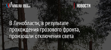 В Ленобласти, в результате прохождения грозового фронта, произошли отключения света