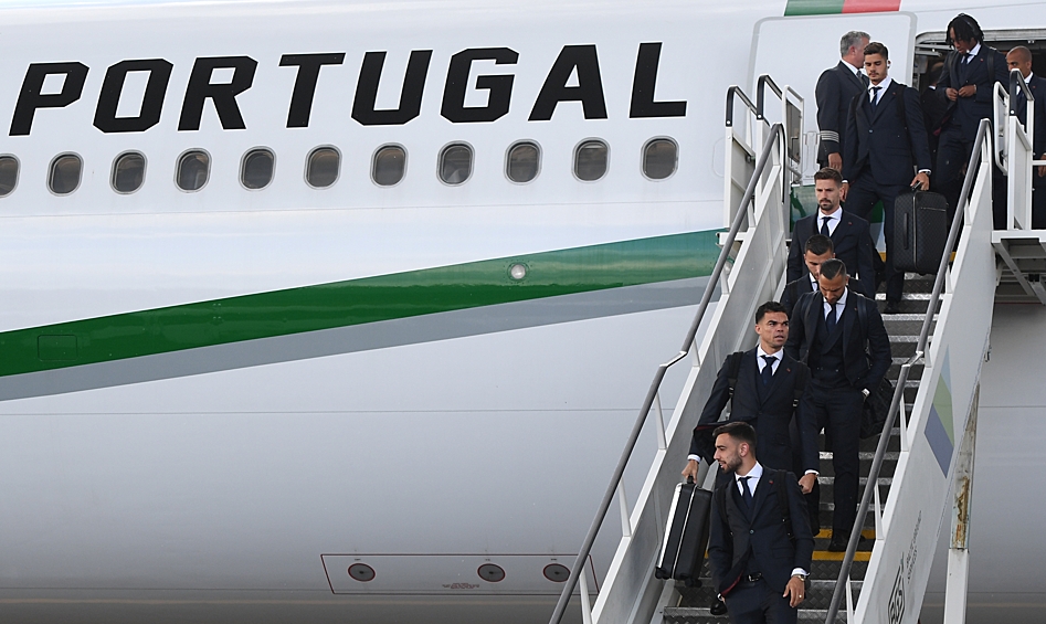 Игроки сборной Португалии, прилетевшие для участия в чемпионате мира по футболу FIFA-2018.