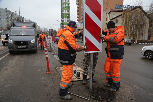 На дорогах города Одинцово идёт установка ограждений