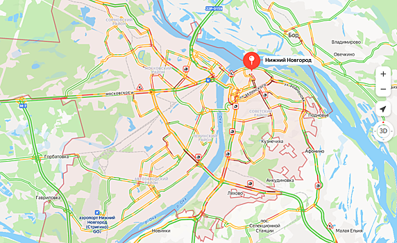 Нижний Новгород сковали 10-балльные пробки