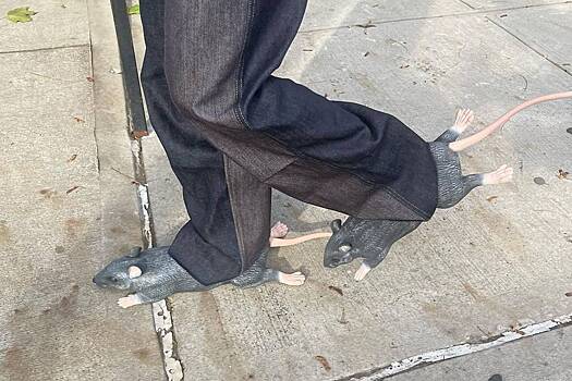 Дизайнер выпустил туфли в виде крыс с длинными хвостами