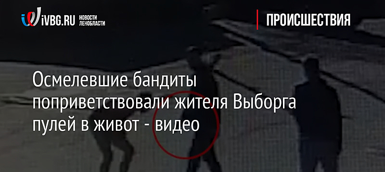 Осмелевшие бандиты поприветствовали жителя Выборга пулей в живот - видео