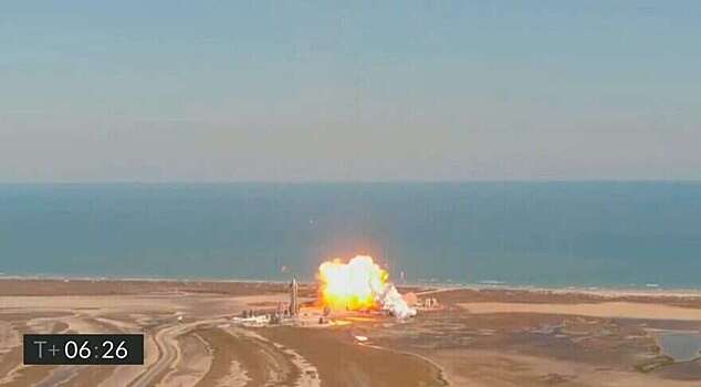 SpaceX Starship SN9 разбился после своего сегодняшнего полета