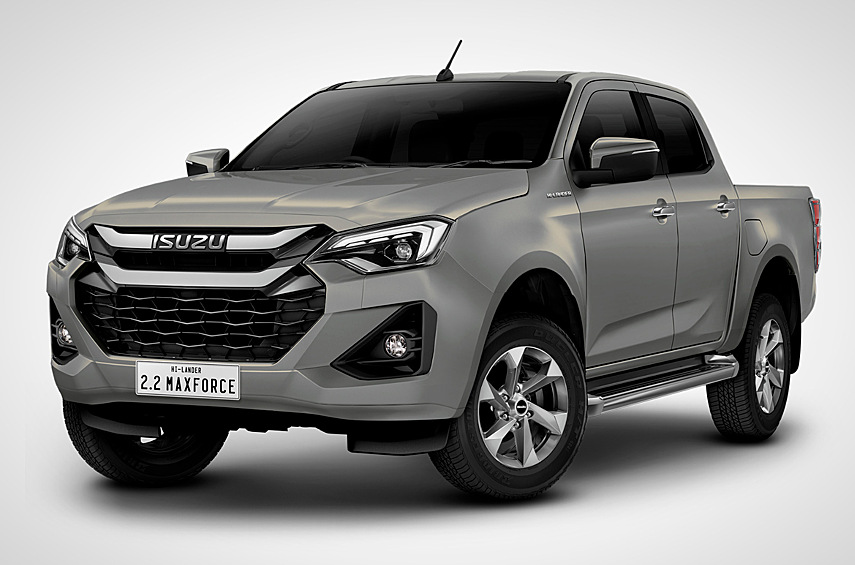 Isuzu D-Max. Рамный пикап обновился ещё год назад, а недавно получил свежий дизель. «Четвёрка» объёмом 1,9 литра, отметившая 10-летний юбилей, заменена модернизированным 2,2-литровым двигателем MaxForce
