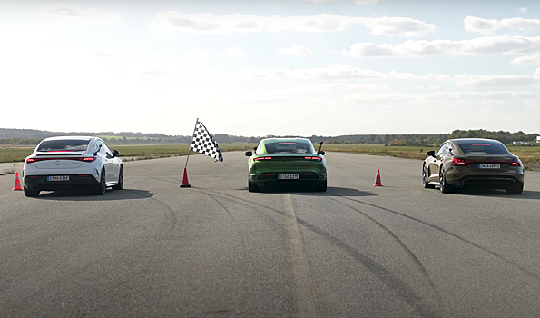 Премиальные немецкие электромобили сравнили в дрэг-рейсинге