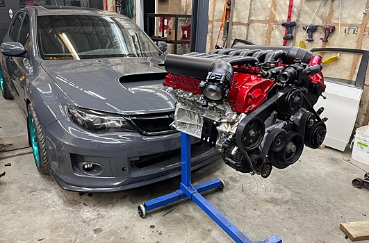 В Subaru Impreza WRX STI установили 1000-сильный мотор V12