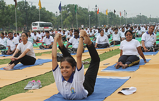 Более 5 тыс. человек отметили в Индии Всемирный день здоровья коллективным занятием йогой