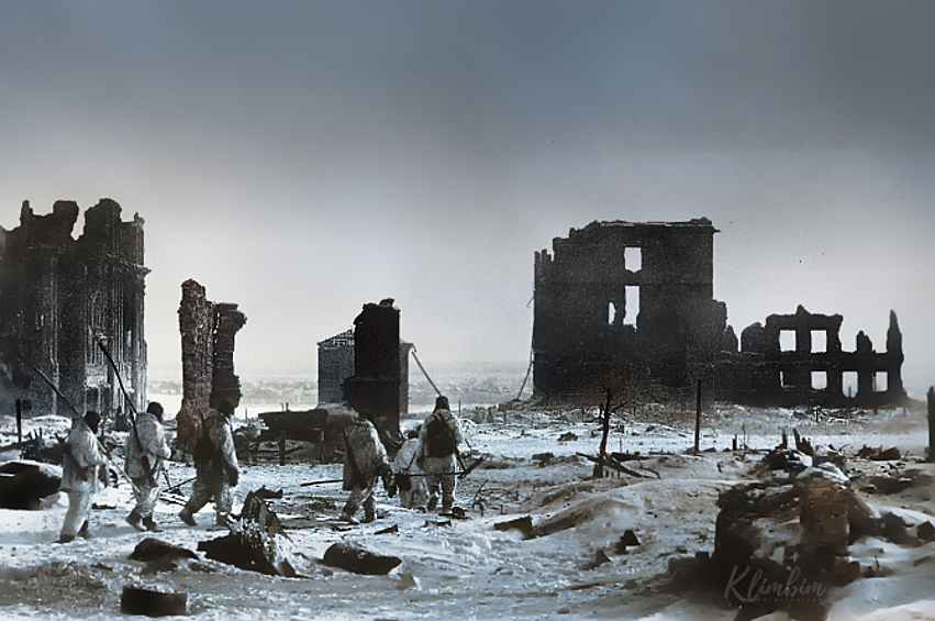 Центр Сталинграда зимой 1943 года.