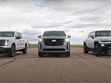 GMC Hummer EV и Ford F-150 Lightning сравнили в гонке с Cadillac Escalade-V