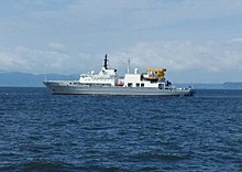 Спасательное судно ТОФ «Игорь Белоусов» провело учение по оказанию помощи аварийной подводной лодки, лежащей на грунте