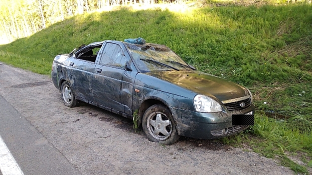 Автомобиль слетел в кювет на вологодской трассе: пострадало два ребенка