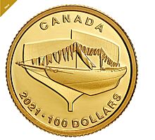 Шхуна «Bluenose» на 100 долларах Канады в честь 100-летия со дня создания