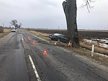 Под Полесском Mazda с пьяным водителем вылетела с дороги, пострадал пассажир