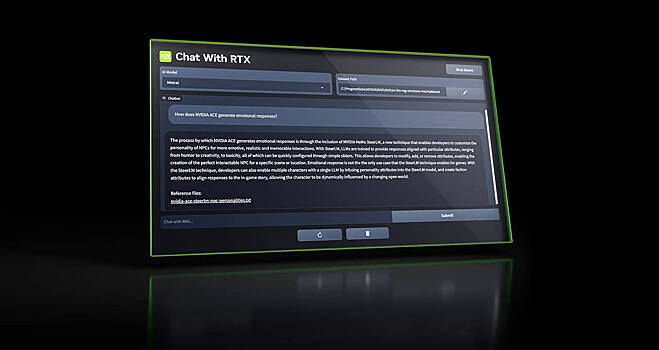 NVIDIA создала чат-бот Chat with RTX для запуска на локальном ПК