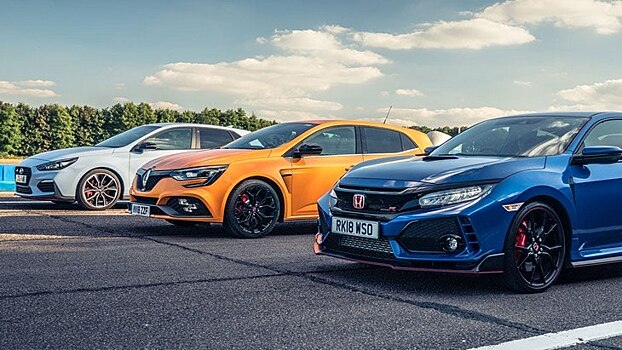 Honda Civic Type R, Hyundai i30N и Renault Megane сравнили на треке