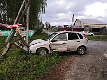 Под Рязанью «Лада» врезалась в столб
