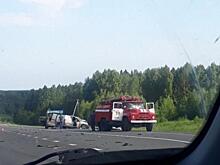 На трассе “Вятка” столкнулись два легковых автомобиля и фура: грузовик улетел в кювет