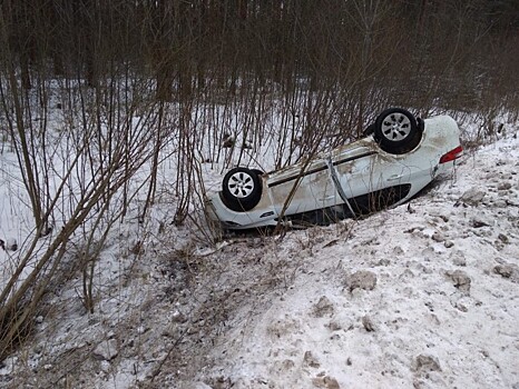 В Тверской области машина вылетела в кювет и перевернулась