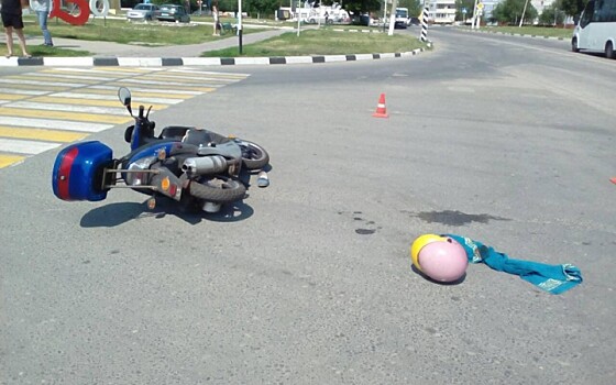 В Сасове перевернулась женщина на мопеде