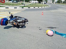 В Сасове перевернулась женщина на мопеде