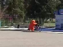 Россиянин в костюме кота поймал вора на велосипеде