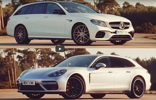 Могучие Mercedes-AMG E63 S и Porsche Panamera Sport Turismo устроили дуэль в гонках