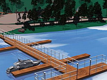 В Красноярске на острове Татышев строят причал для маломерных судов