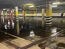 В Подмосковье ливневыми водами затопило подземную парковку