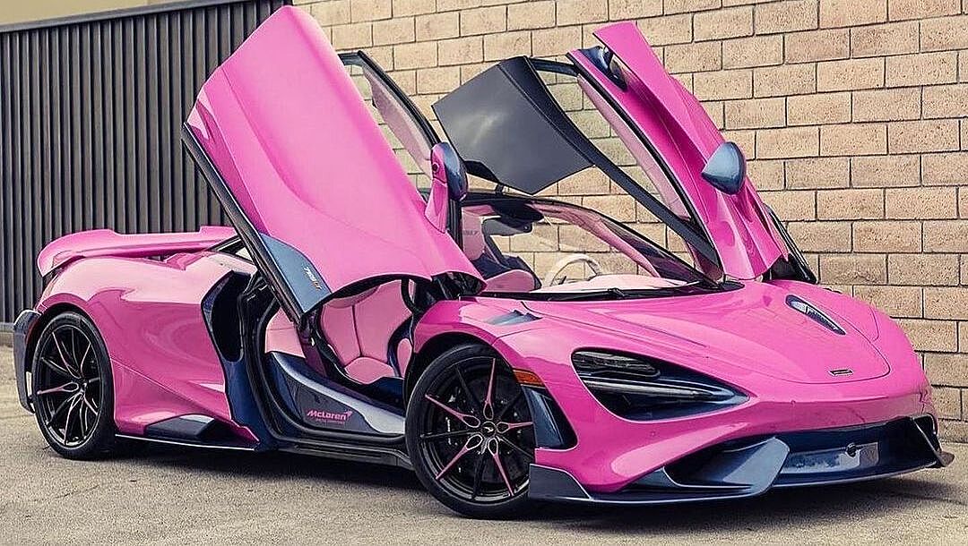 Розовый автомобиль фото