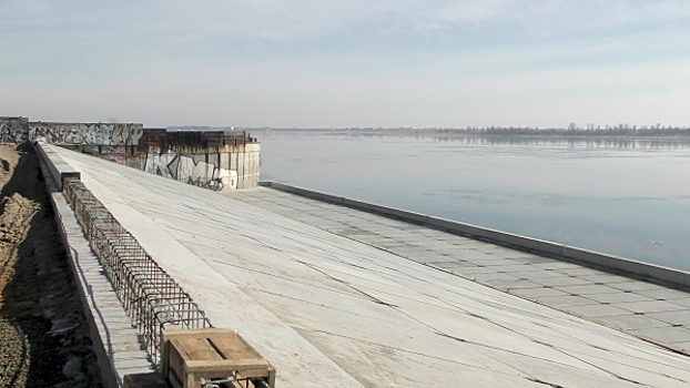 Новый участок берегоукрепления в Волгограде показали с квадрокоптера