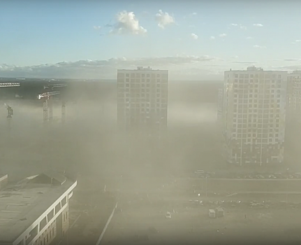 Видео: намыв Васильевского острова накрыло пылью