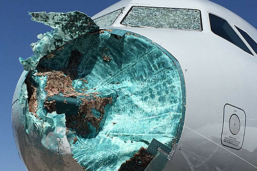 Пилоты посадили самолет с разбитым носом