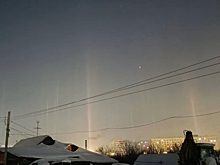 Рано утром в Кемерове впервые появились световые «столбы» в небе