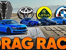 Видео: новый Ford Mustang Dark Horse против спорткаров BMW, Lotus и Toyota