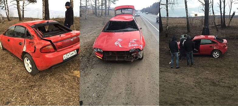 На въезде в Кострому авто перевернулось трижды