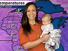 Ведущая прогноза погоды вышла в эфир с младенцем из-за коронавируса