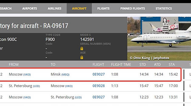 Самолет Януковича заметили в Беларуси за несколько часов до начала украино-российских переговоров