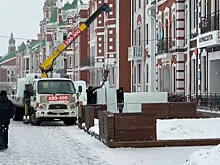В Йошкар-Оле на набережной строят скульптуры из льда