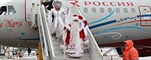 На опытном образце авиалайнера МС-21 в Нижний Новгород  прилетели  Дед Мороз и Снегурочка