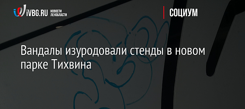 Вандалы изуродовали стенды в новом парке Тихвина