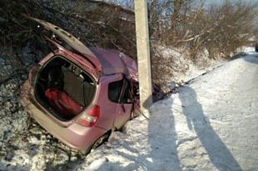 На Алтае женщина не справилась с управлением и врезалась в опору ЛЭП